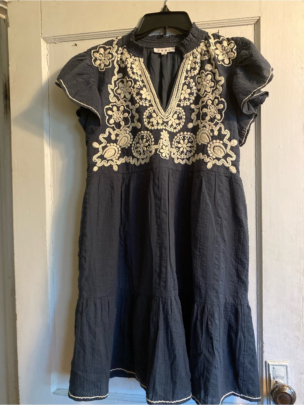 THML Embroidered Crochet Boho Dress small medium